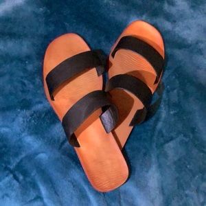 Double Band Sandals- Black